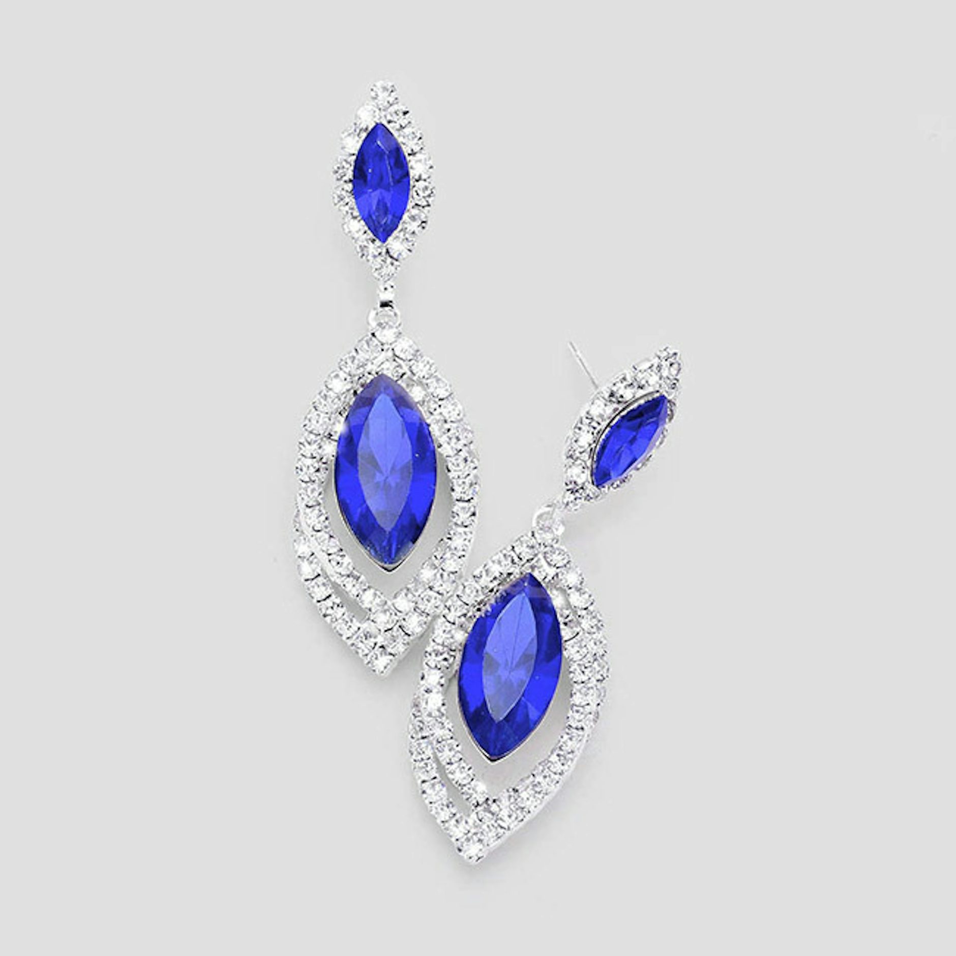 Oorbellen gala blauw  4475 - GLZK sieraden