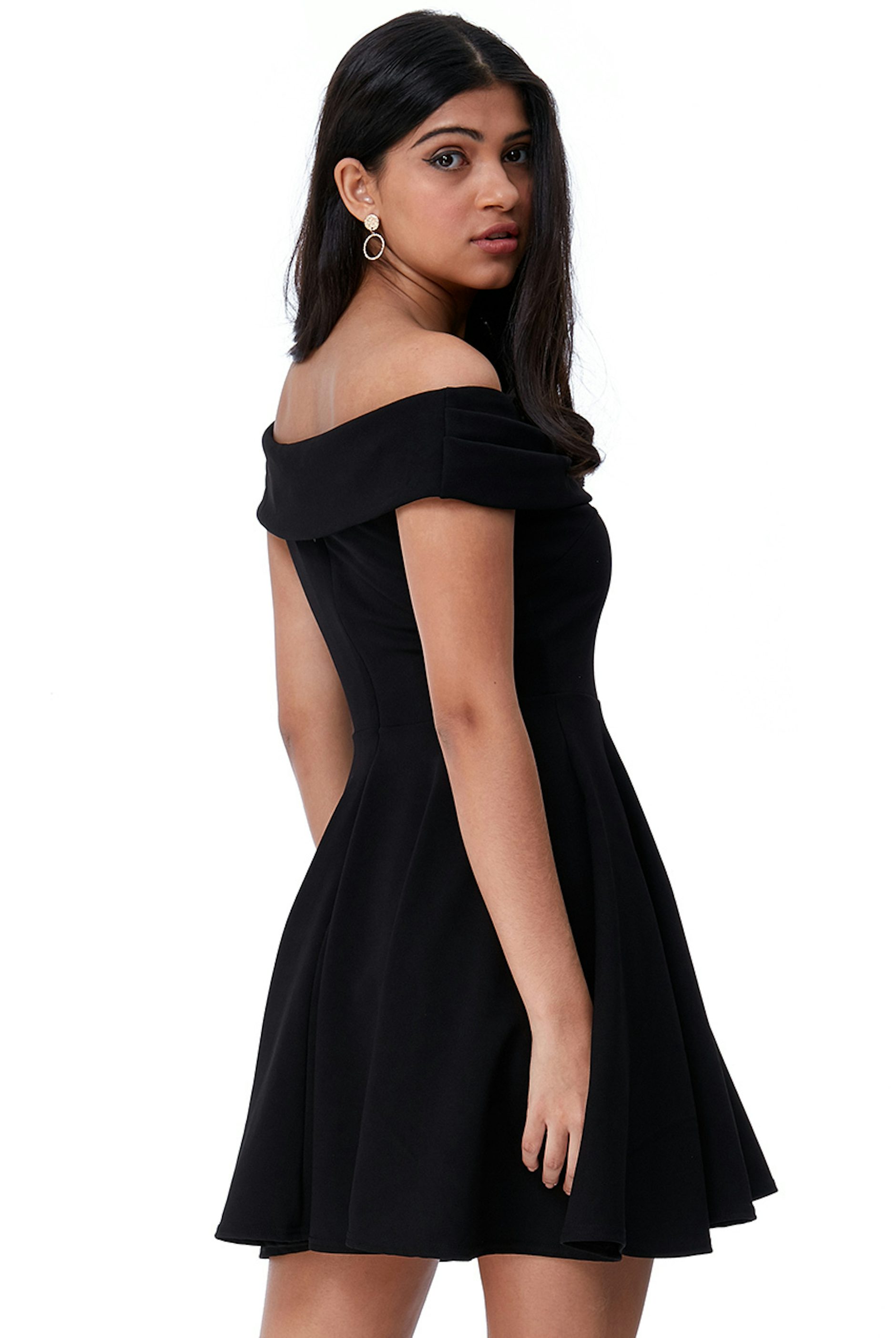 Zwart off-shoulder cocktailjurkje 4741 - City Goddess galajurken en cocktailjurken