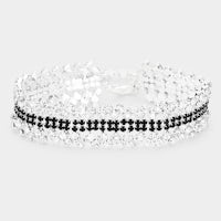Armband zilver met zwart  4837