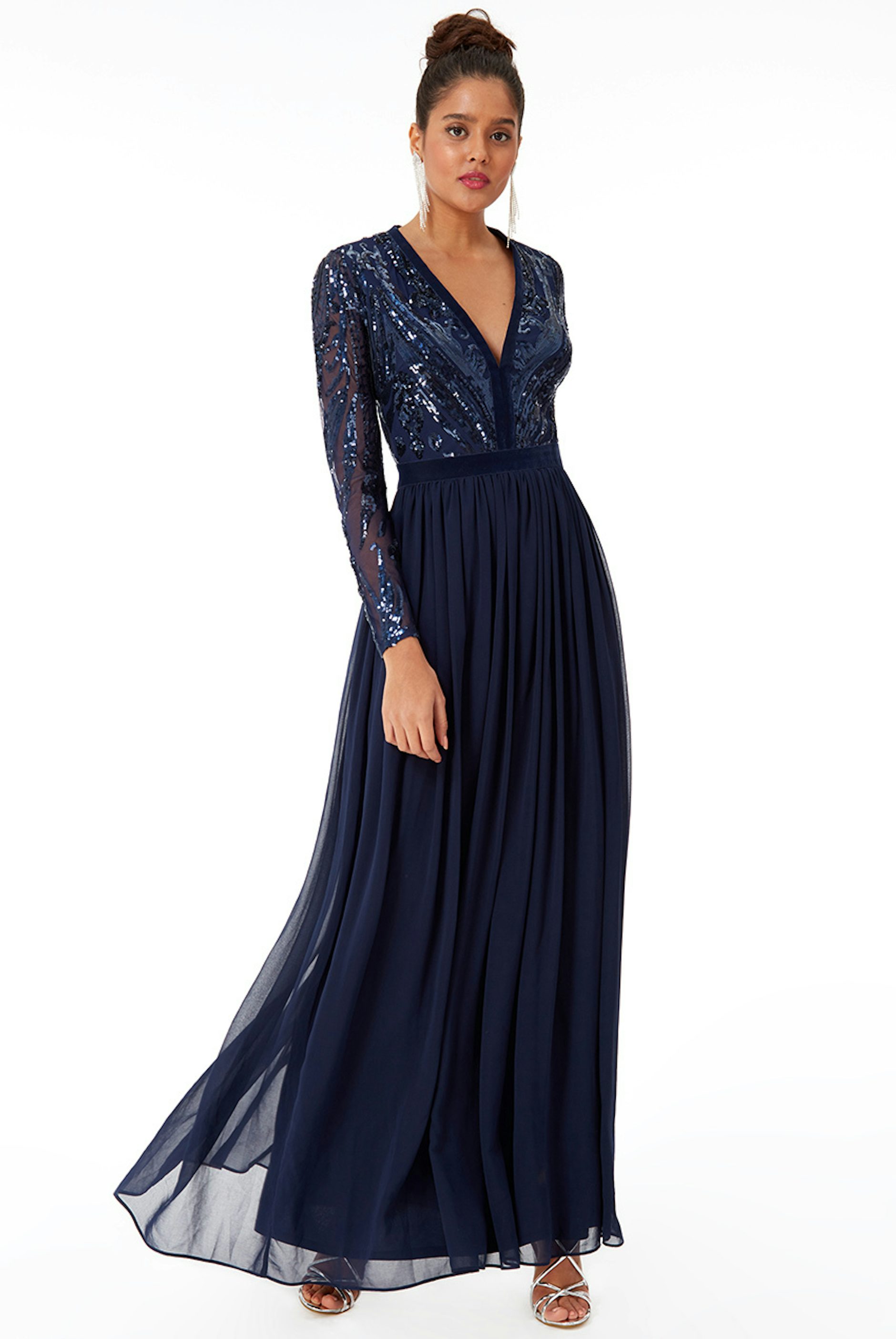 Navy galajurk met glitters 5536 - City Goddess galajurken en cocktailjurken