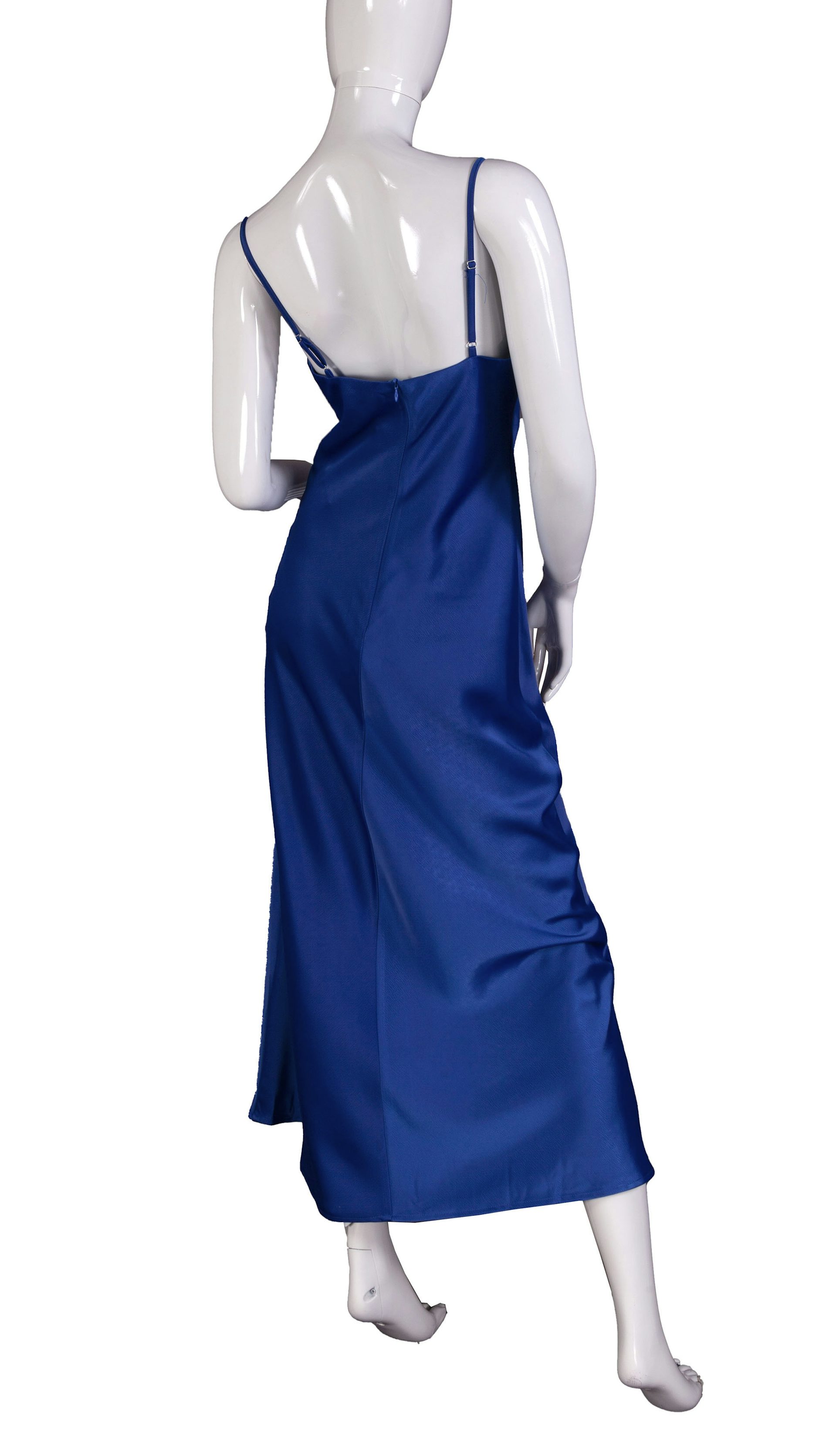 Blauwe satijnen feestjurk - 5969 - Penn Boutique