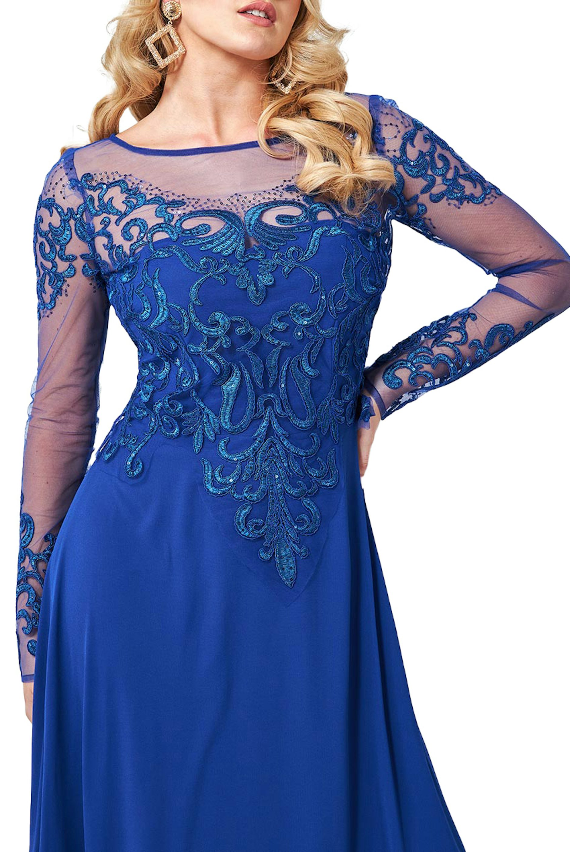 Feestjurk met lange mouwen - 6097 - City Goddess galajurken en cocktailjurken