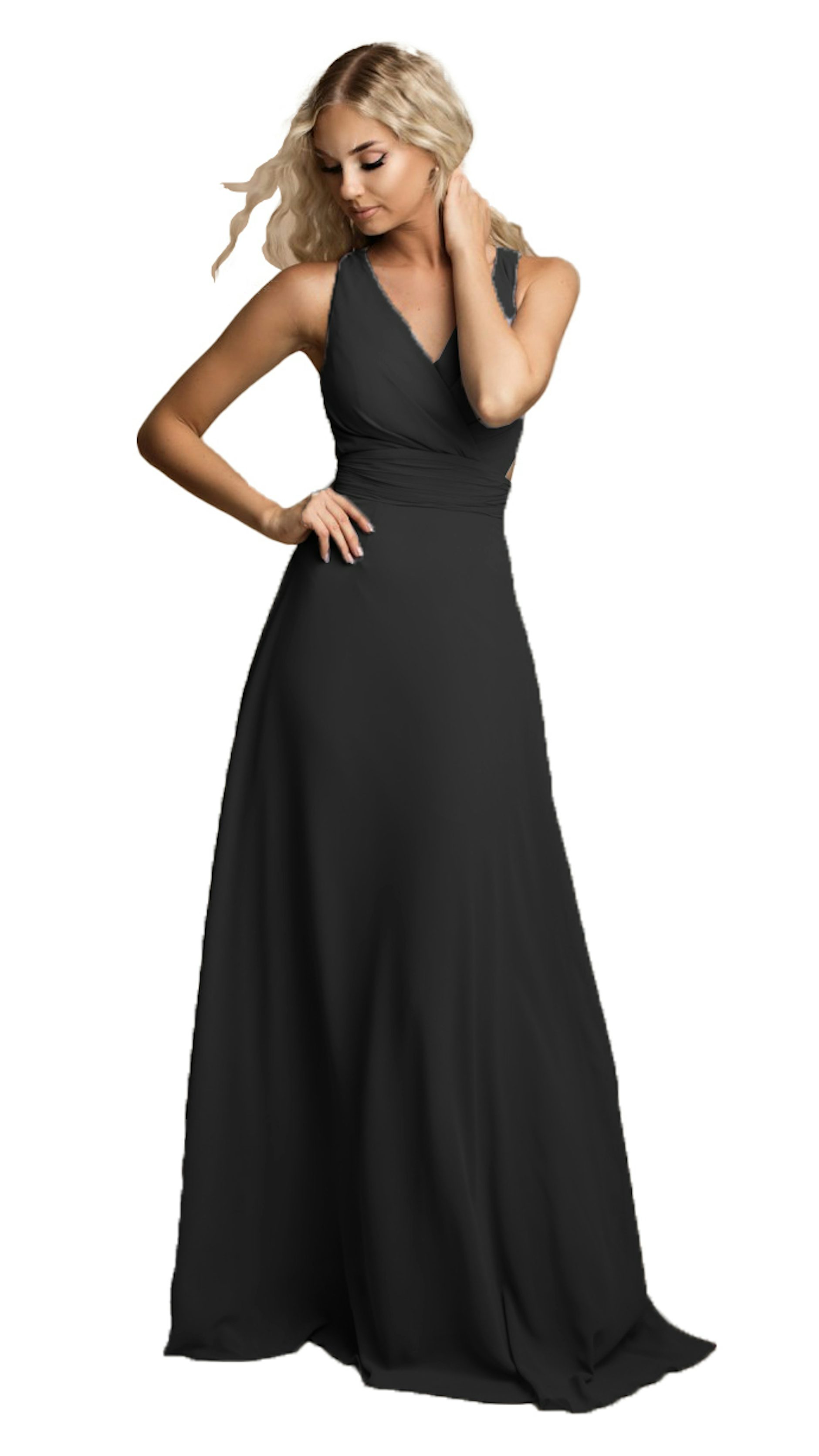 Eenvoudige zwarte galajurk - 6580 - Downtown Girl