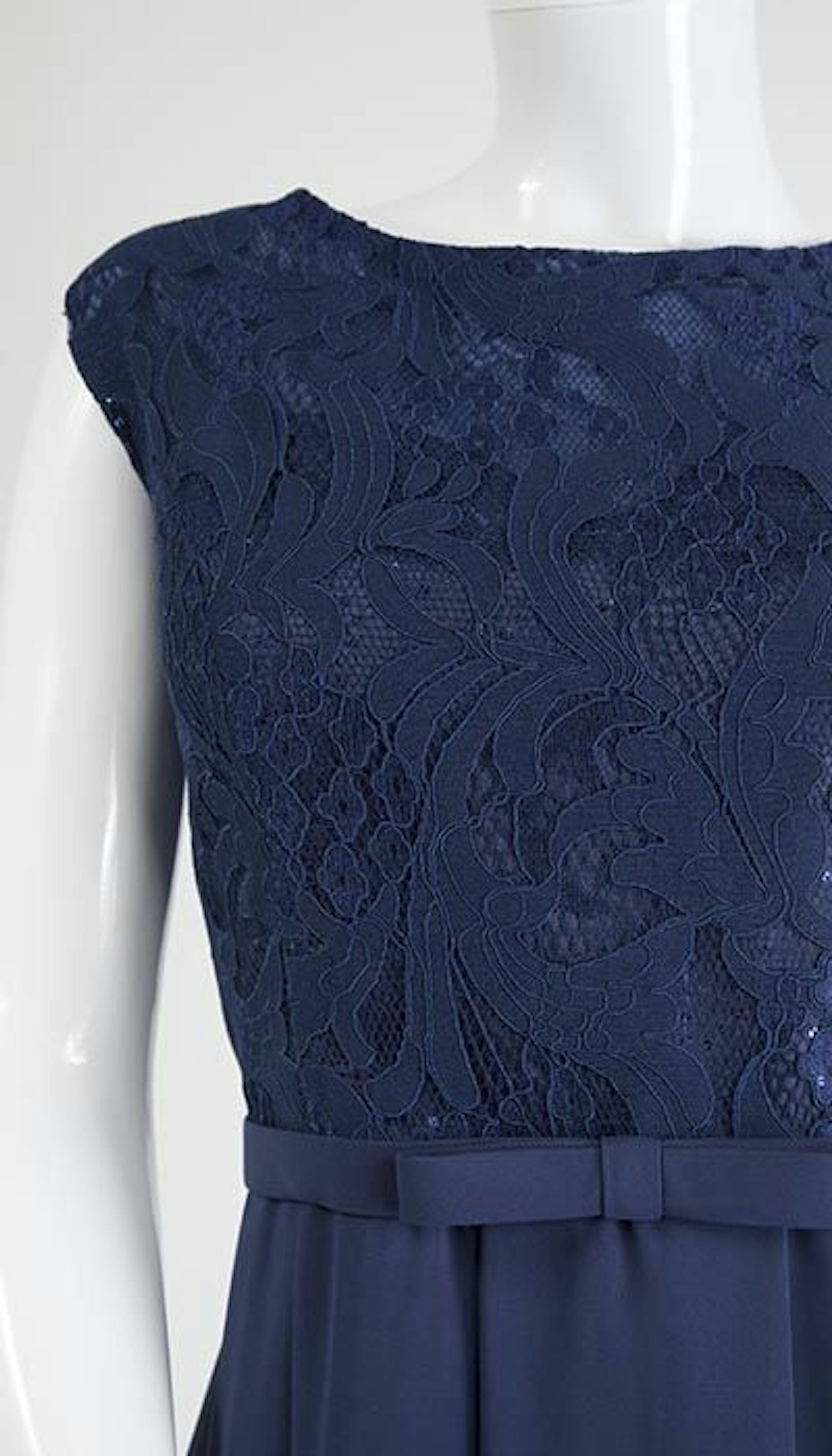 Cocktailjurk navy met kant 3124 - Juju & Christine galajurken en cocktailjurken