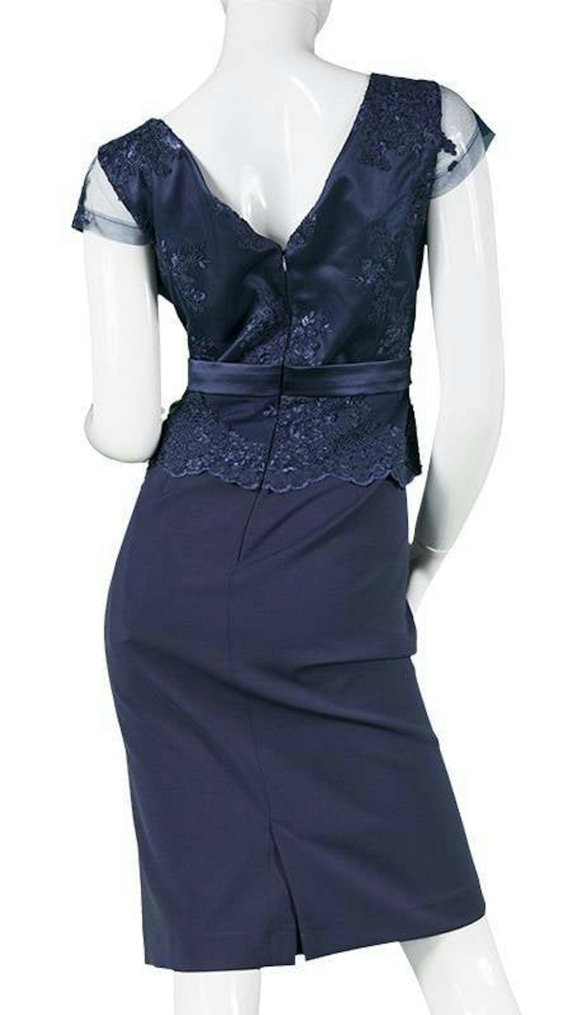 Aangesloten cocktailjurk blauw 3651 - Lasense galajurken en cocktailjurken