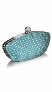 Clutch mint met strass steentjes 2950
