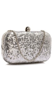 Clutch glitter zilver 2810