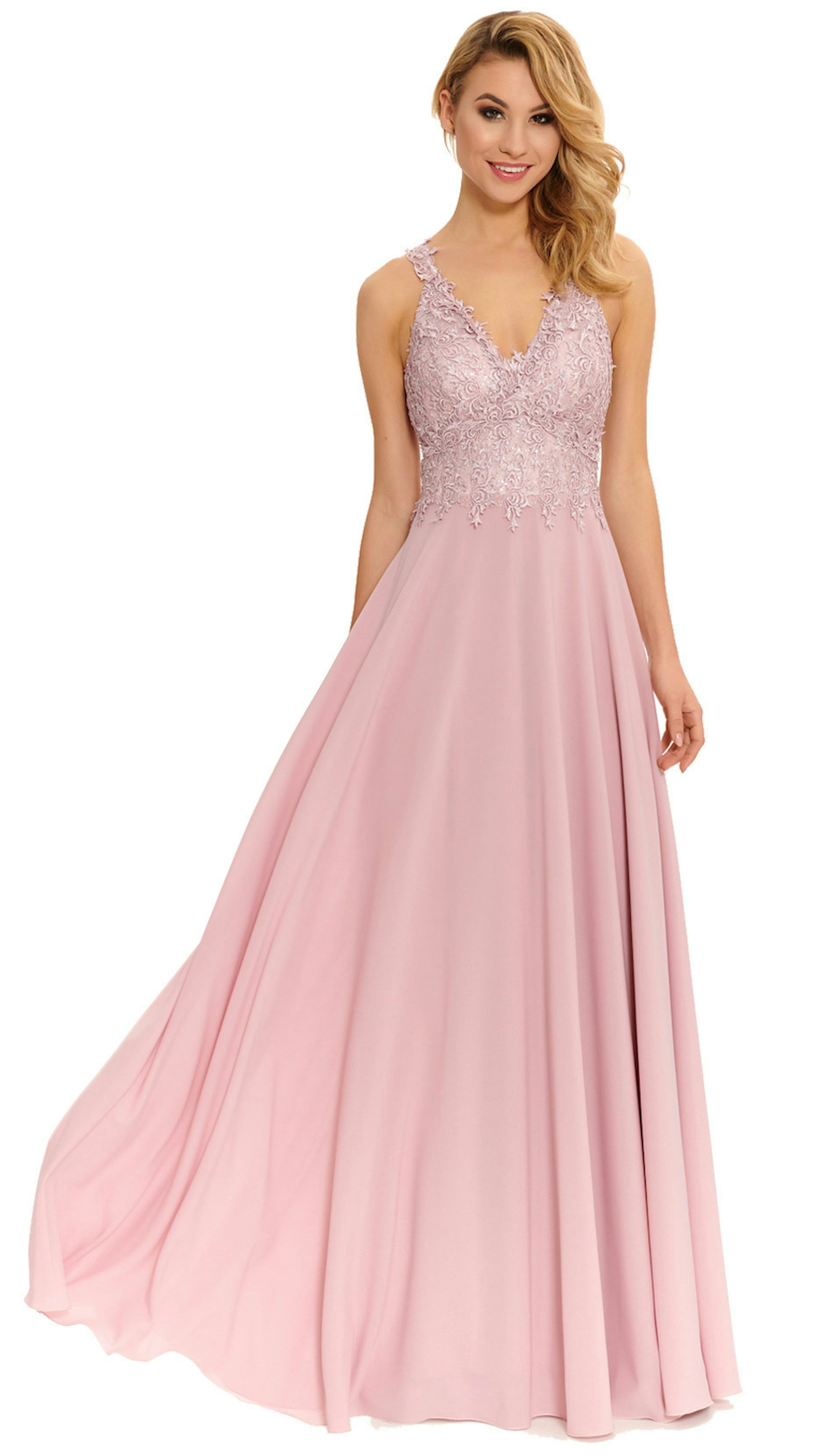 Roze galajurk met kant - 4994 - Dresseo